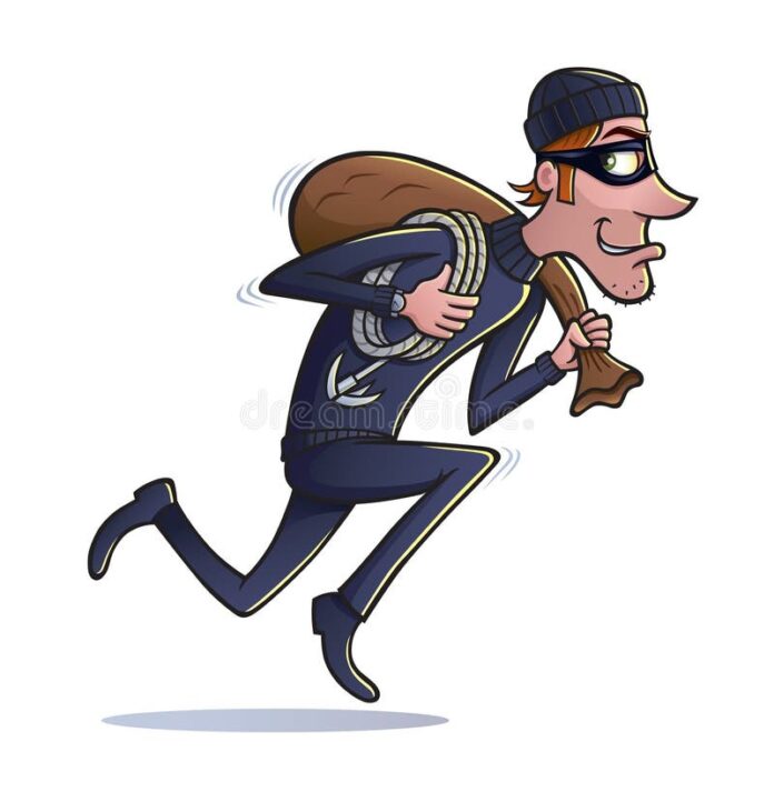 Thief Running Bag Loot Cartoon Type Character Mask Turtleneck Sweater Knit Cap Carrying Rope 83853812 1 696x722