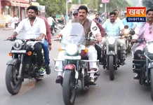 स्वदेशी के साथ मंत्री गोविंद सिंह राजपूत, बाइक पर किया प्रचार स्थानीय वस्तुओं को खरीदने की लोगों से की अपील